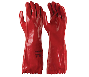 MAXISAFE GLOVES RED PVC GAUNTLET 35CM 